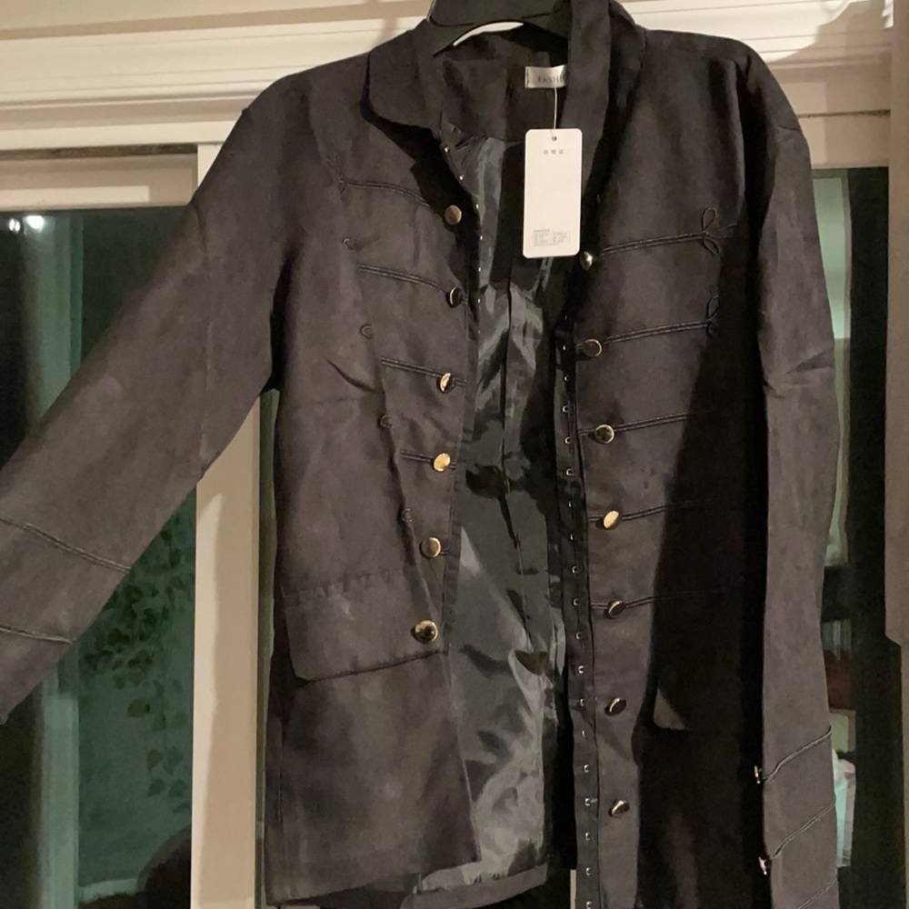Brand new black military clip jacket.